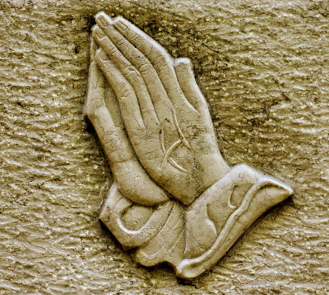 praying hands, religious, granite